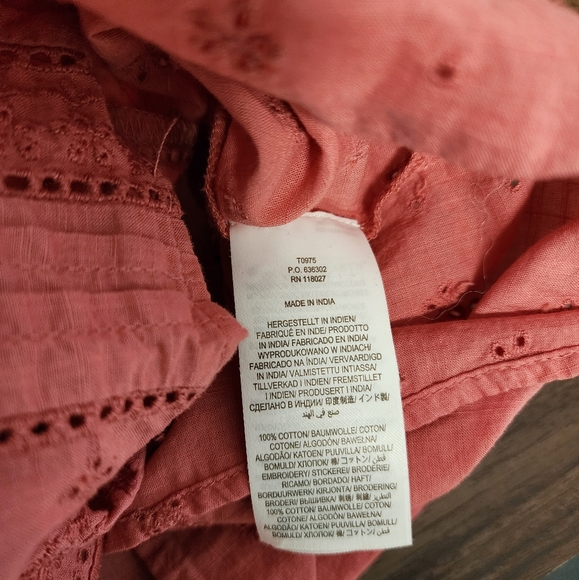 Boden Iris Broderie Ruffle Blouse in Dusty Red - Picture 8 of 11